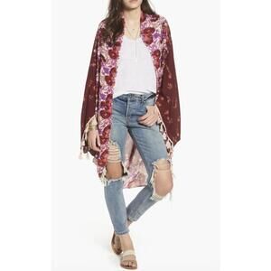 Free People Purple Intimately Bali Wrapped In Blooms Shawl - Size - O/S